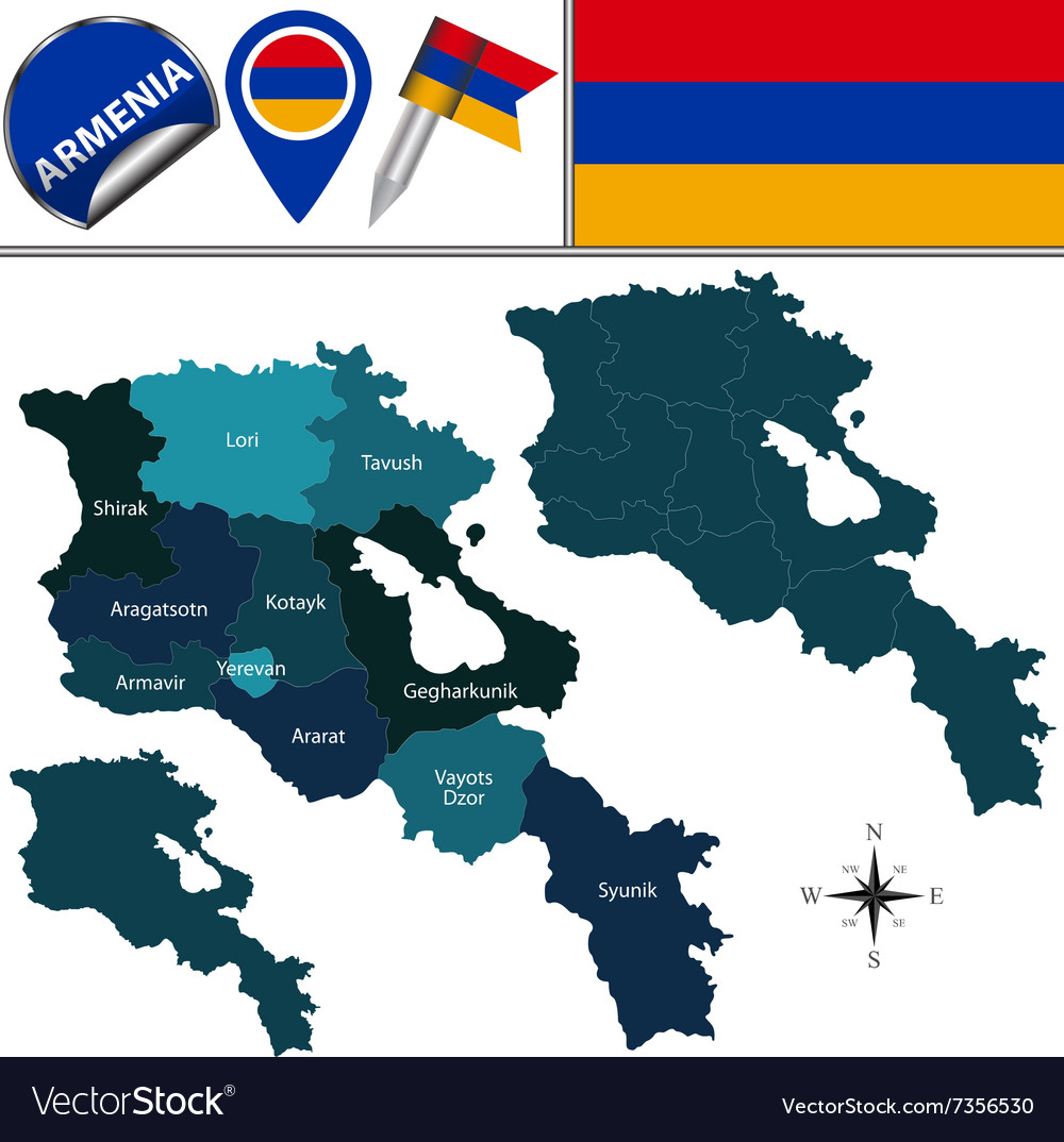 Armenia map Royalty Free Vector Image - VectorStock