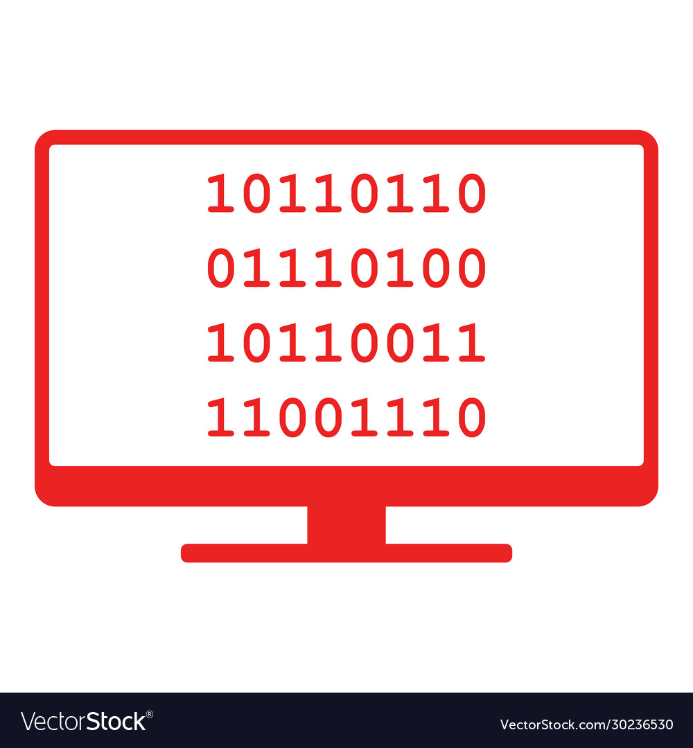 Binary code and screen