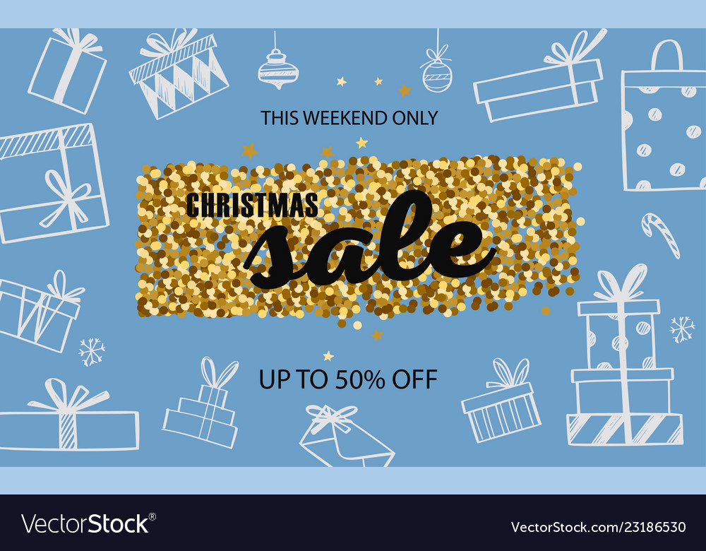 Christmas and new year sale banner concept vector image Christmas and new year sale banner concept