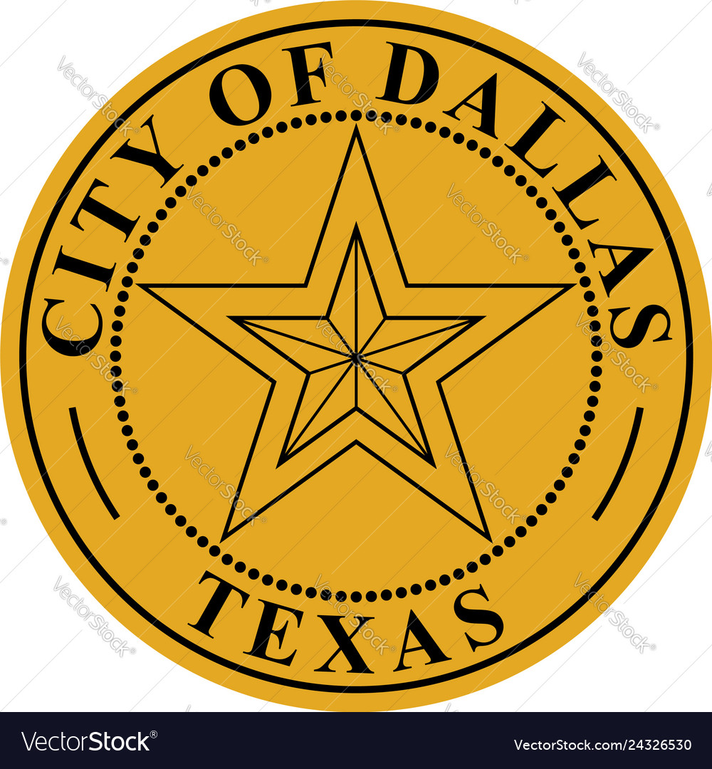 Coat Of Arms Dallas In Texas United States Vector Image