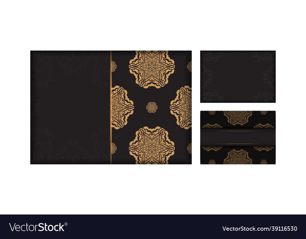 Design of postcard in black color with luxury