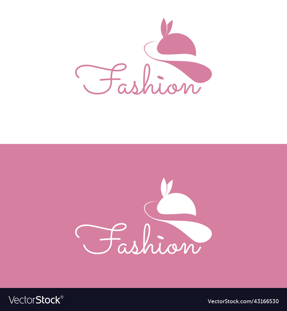 Fashion logo design with millinery in pink color