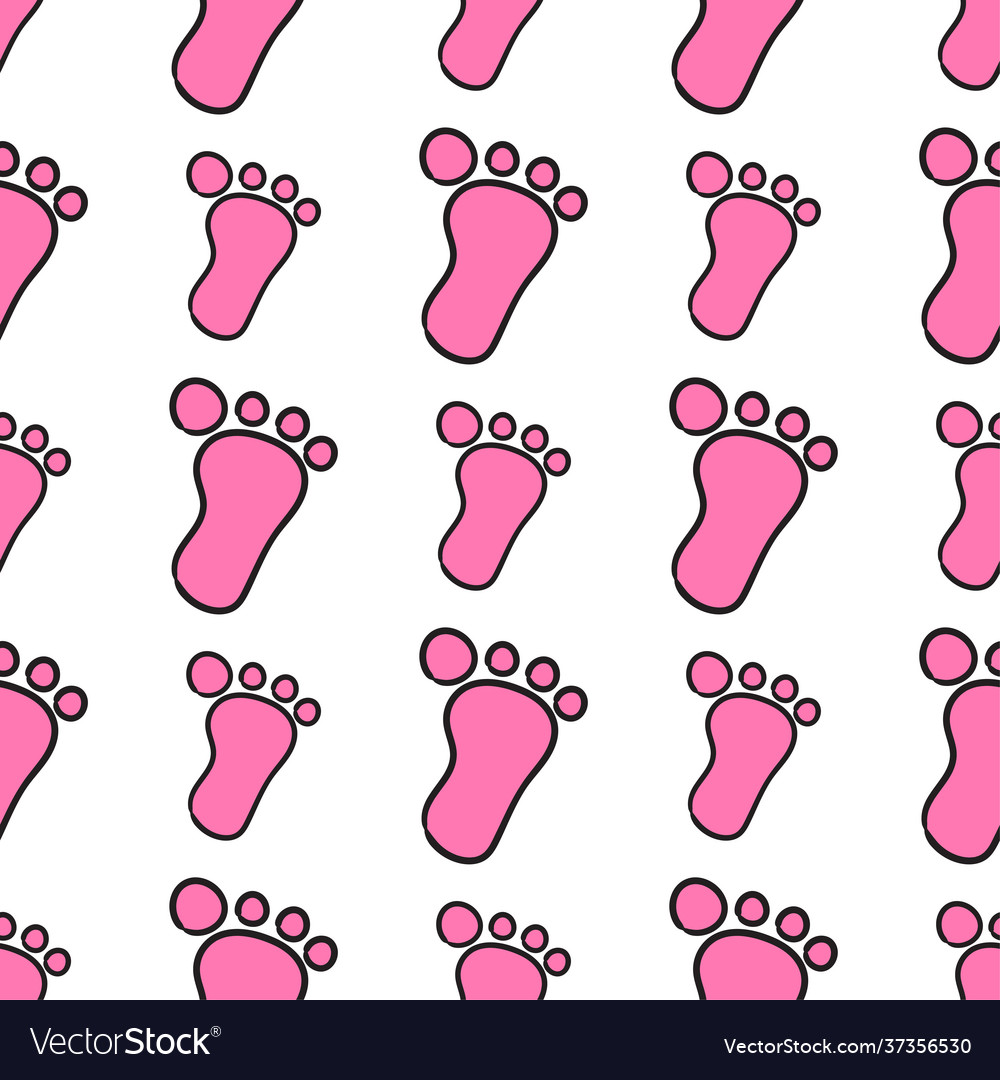 Footprints step seamless pattern textile print