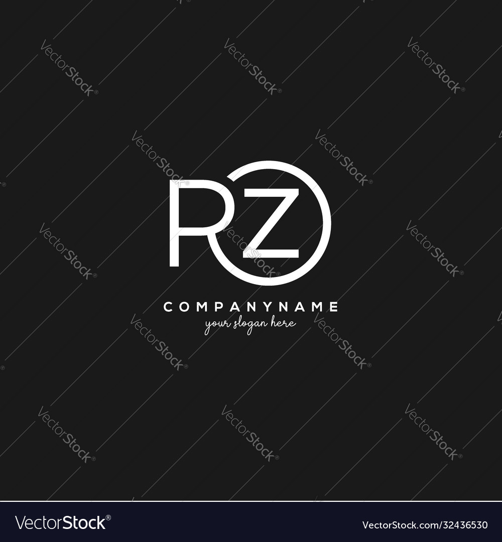 Initial pz letter logo with circle template