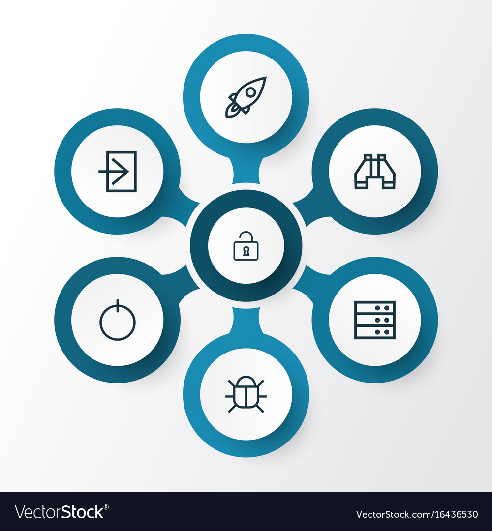 Interface outline icons set collection of find