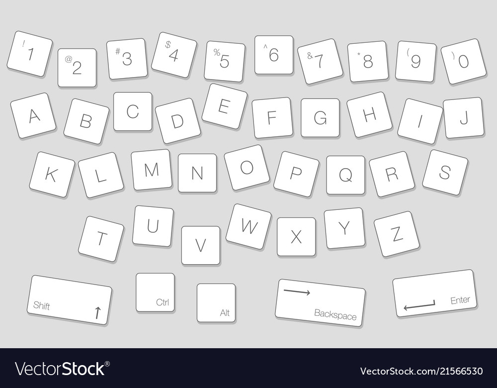 Isolated Computer Keyboard Keys