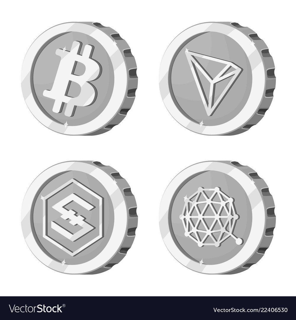 Isolated object of cryptocurrency and coin icon vector image Isolated object of cryptocurrency and coin icon