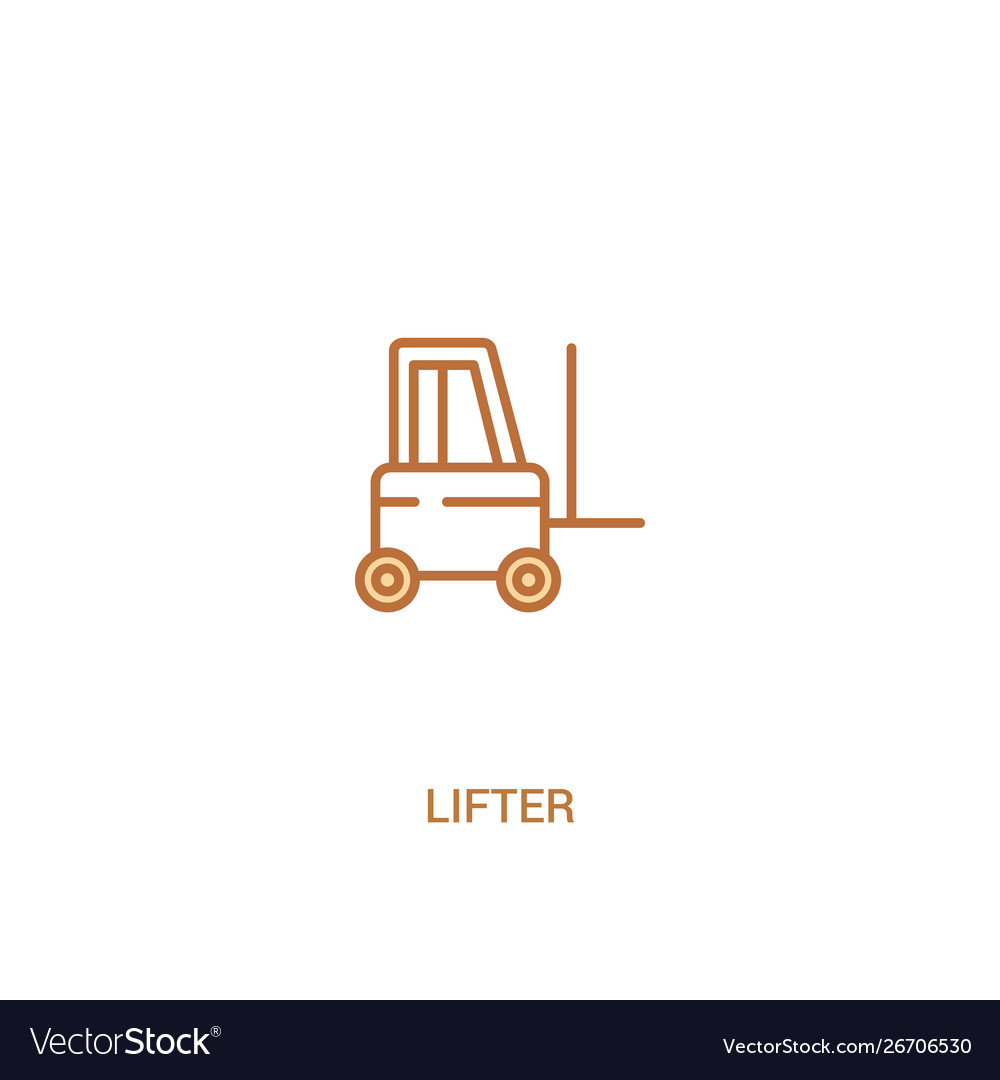 Lifter concept 2 colored icon simple line element