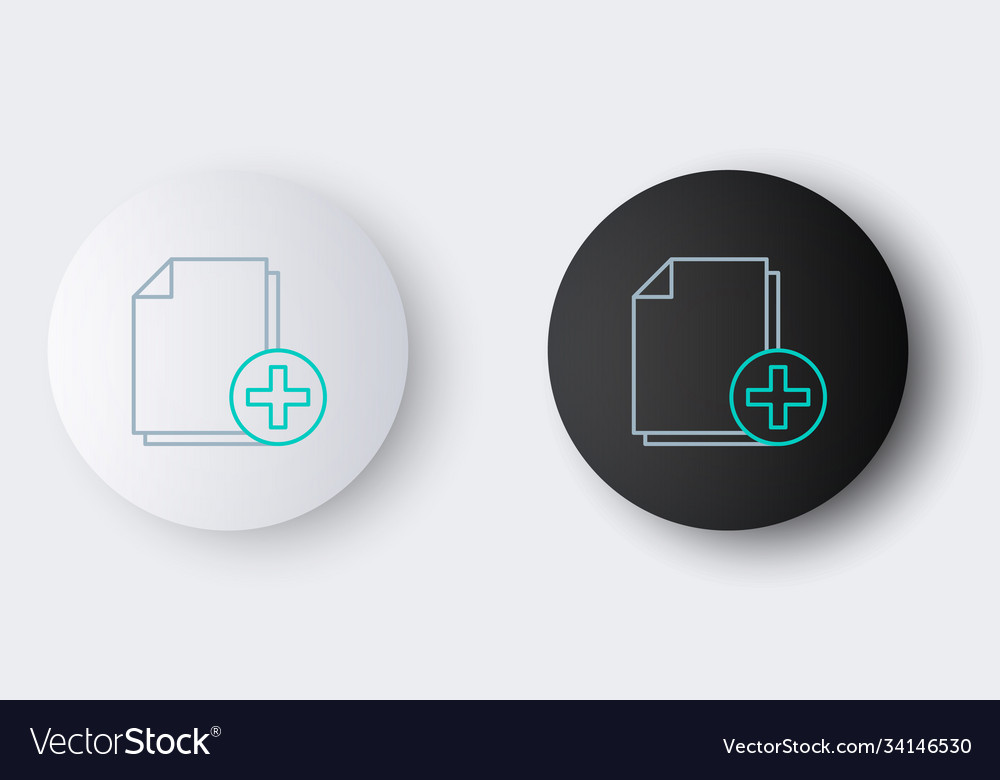 Line add new file icon isolated on grey background vector image Line add new file icon isolated on grey background
