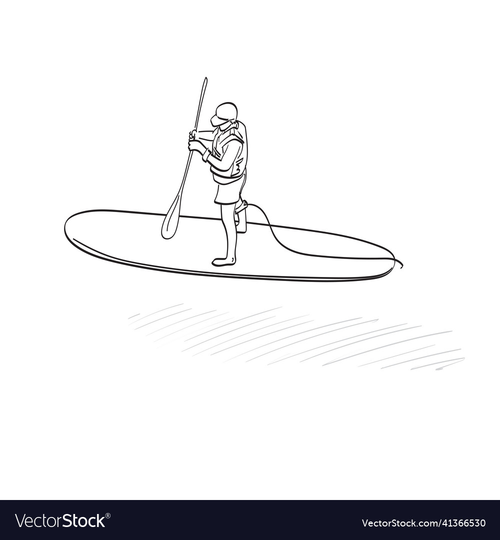 Man with life jacket and cap standing up vector image Man with life jacket and cap standing up