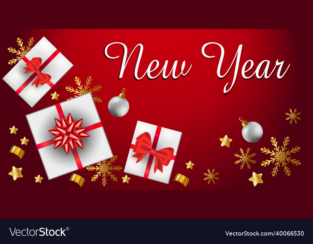 New years greetings with the holiday and merry