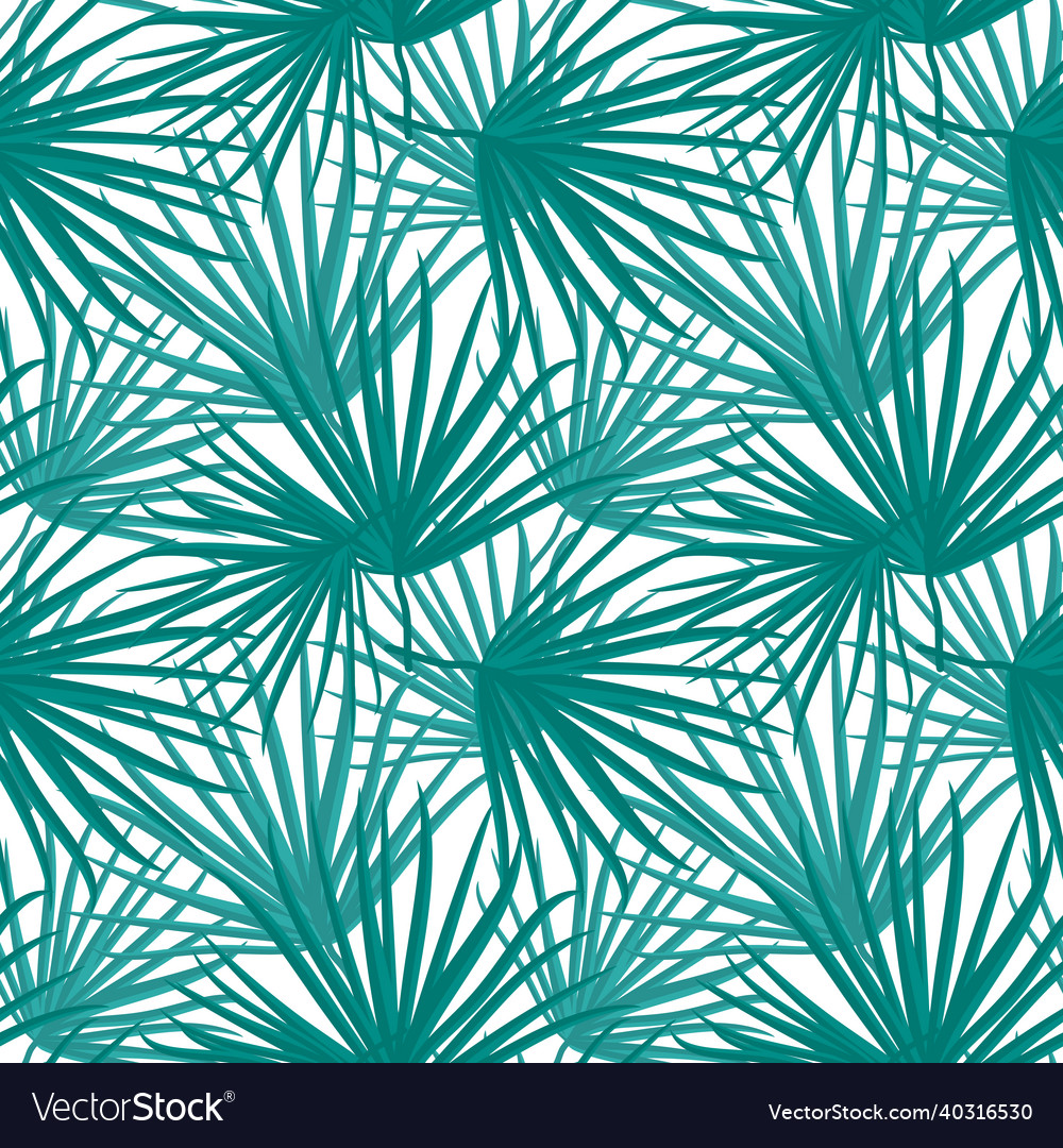 Palm leaf seamless pattern background vector image Palm leaf seamless pattern background