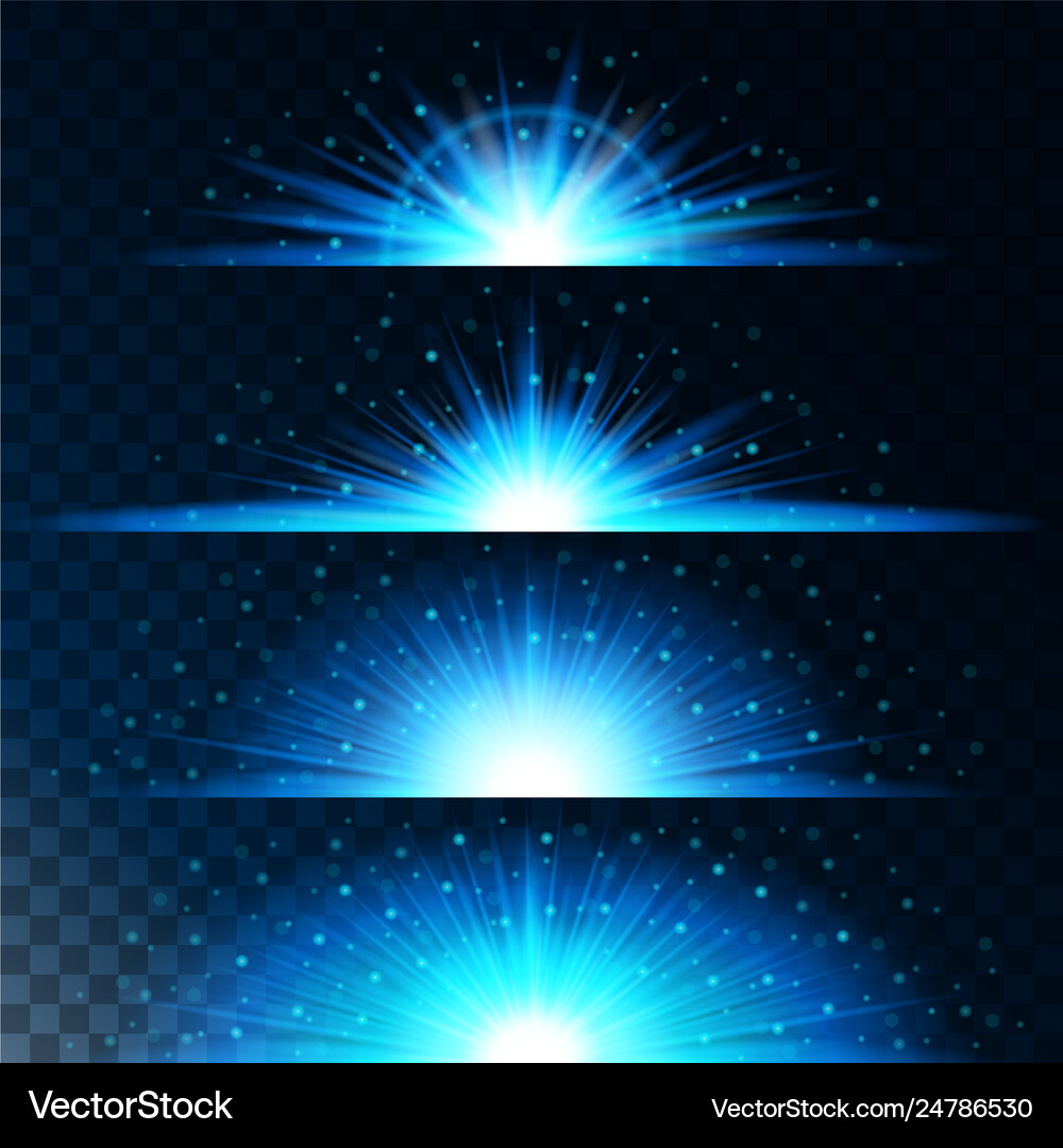 Realistic light effects glare light rays Vector Image