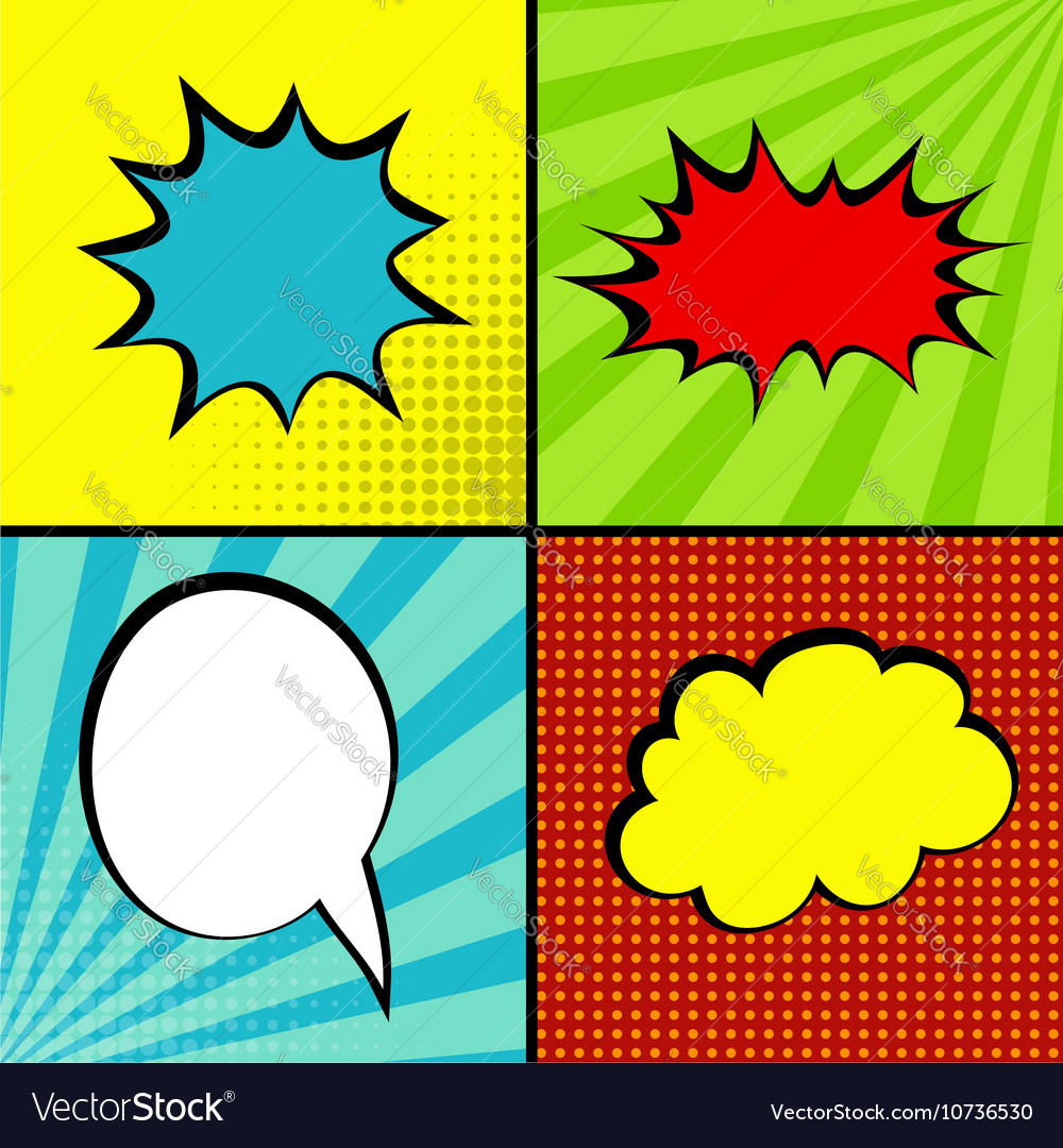 Set comic sound effects pop art Royalty Free Vector Image