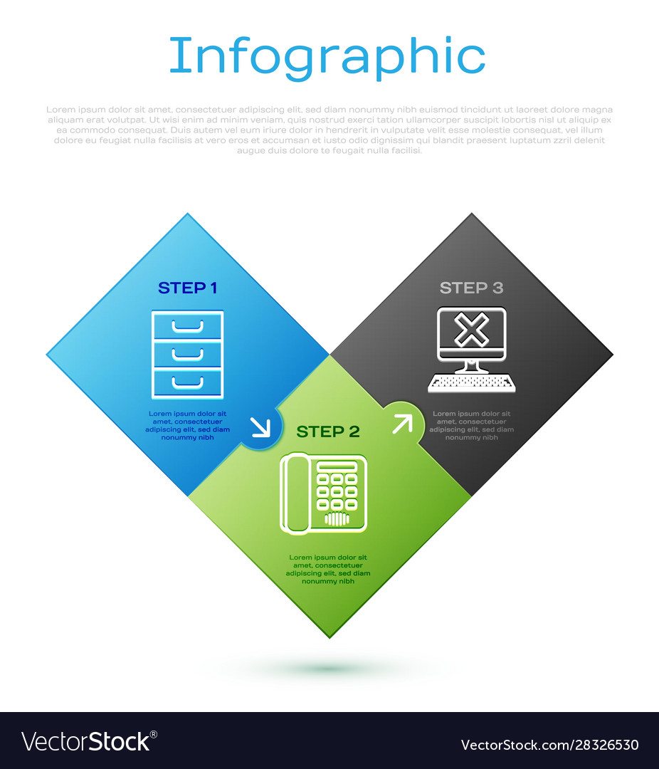 Set line drawer with documents computer vector image Set line drawer with documents computer