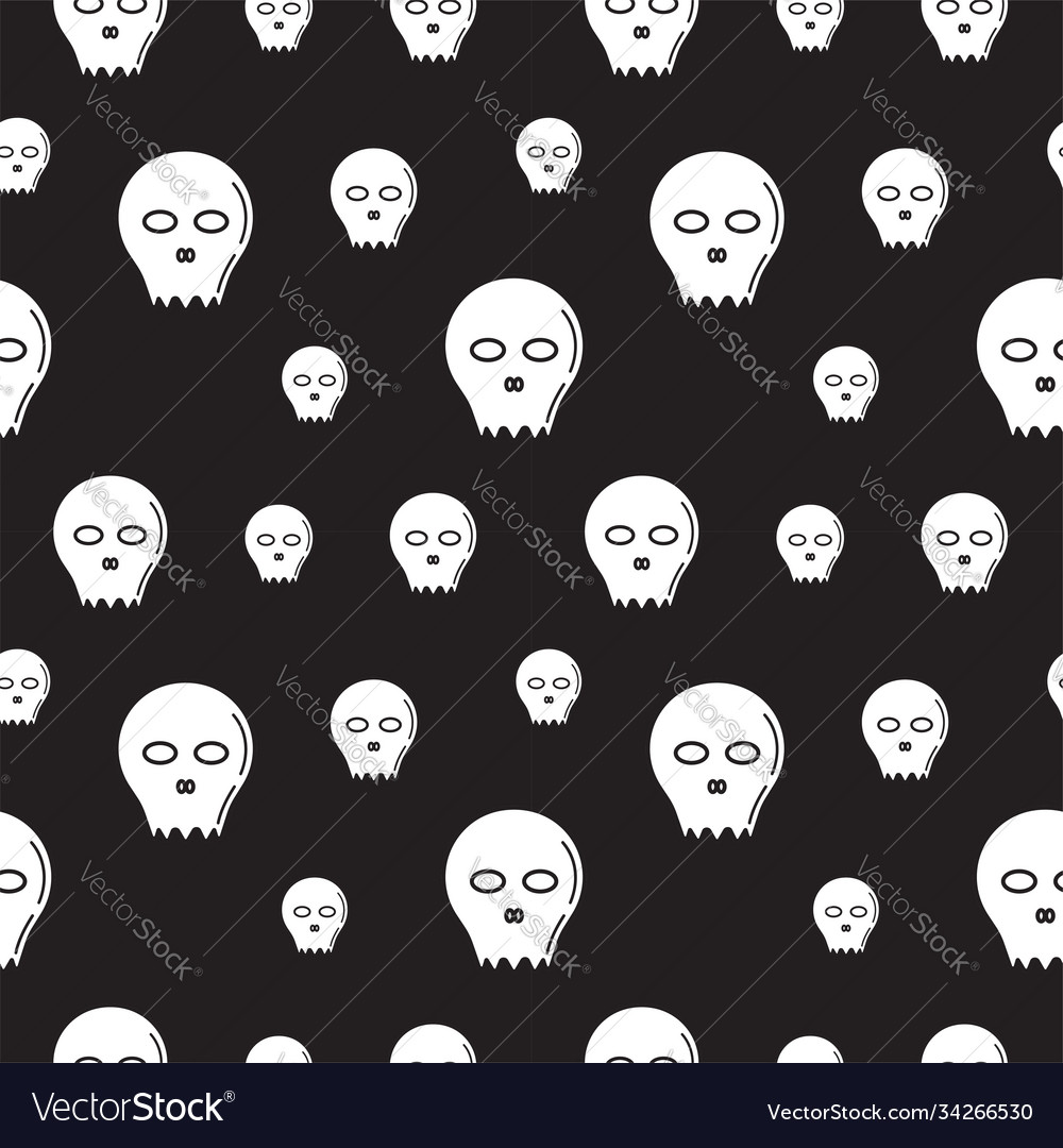 Skull shape seamless pattern design template vector image Skull shape seamless pattern design template
