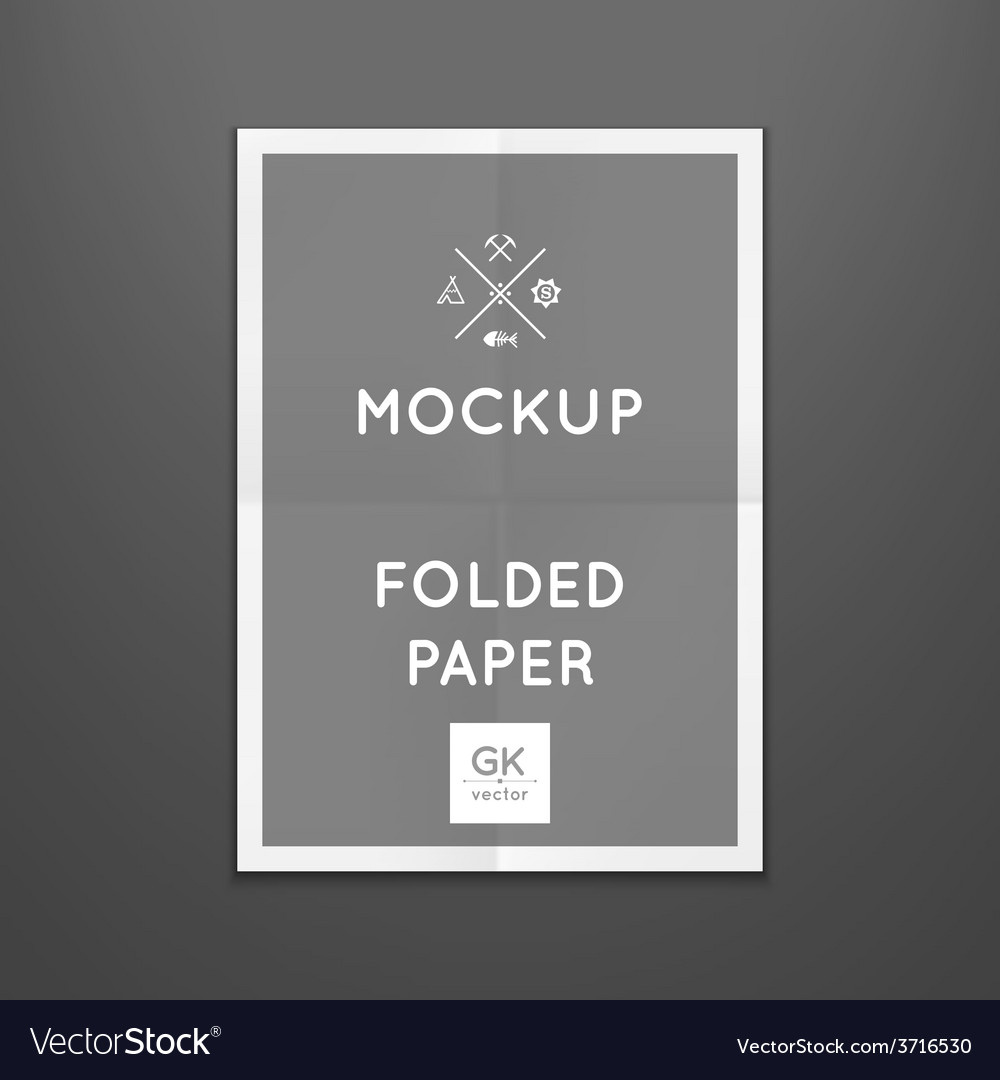 Template of folded poster placed