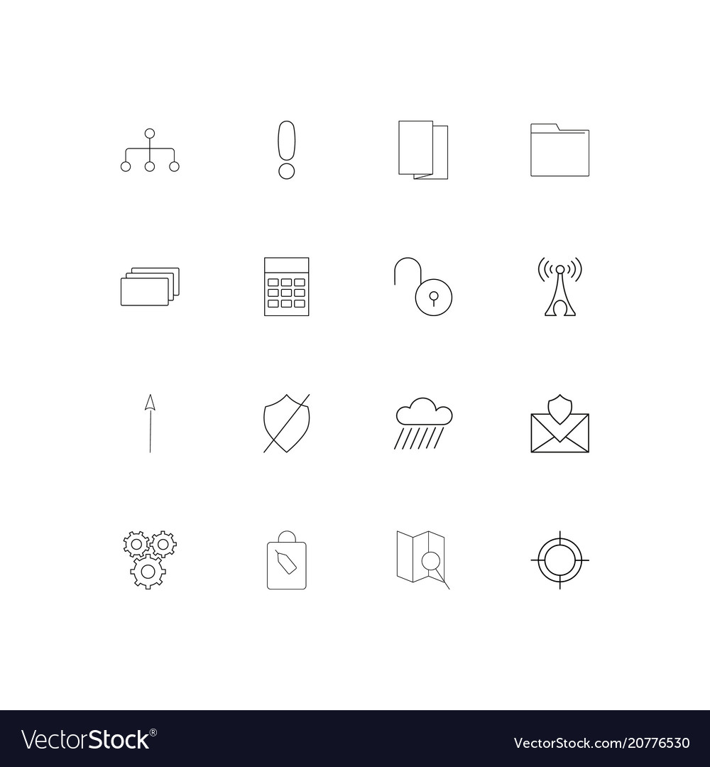 Web linear thin icons set outlined simple