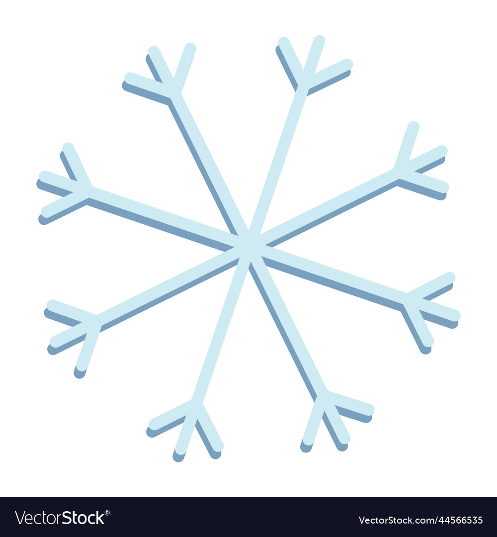Abstract drawing of a snowflake in minimalist