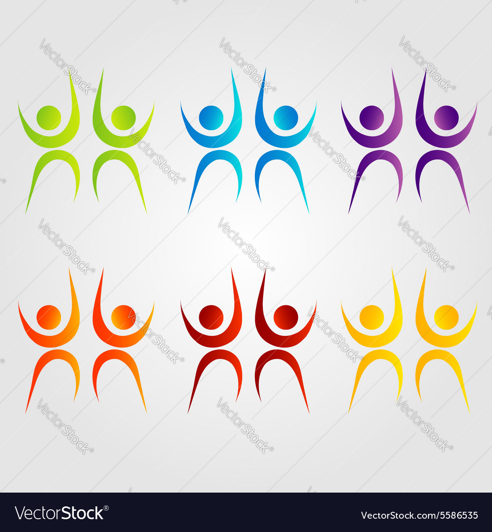 Abstract people- colorful people isolated logos