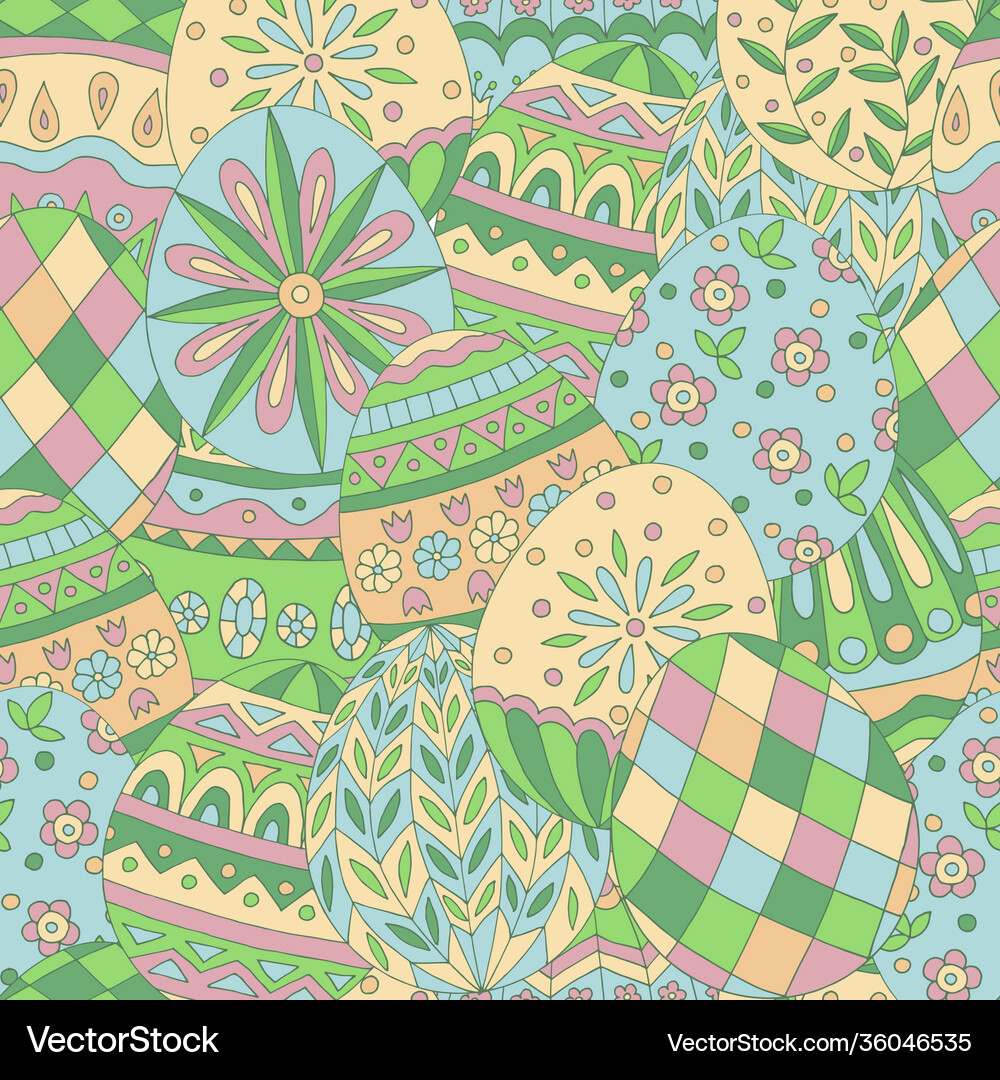 Abstract seamless pattern easter eggs Royalty Free Vector