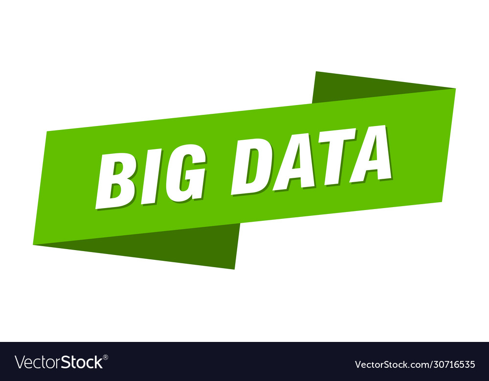 Big data banner template ribbon label