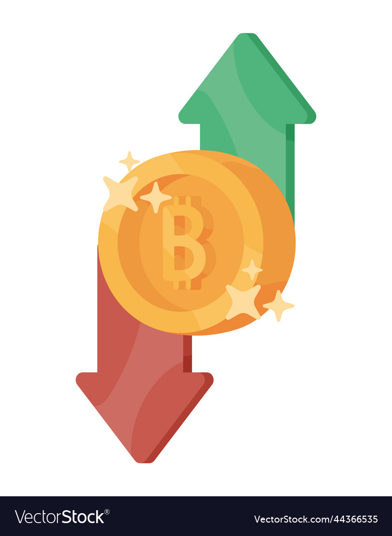 Bitcoin with arrows