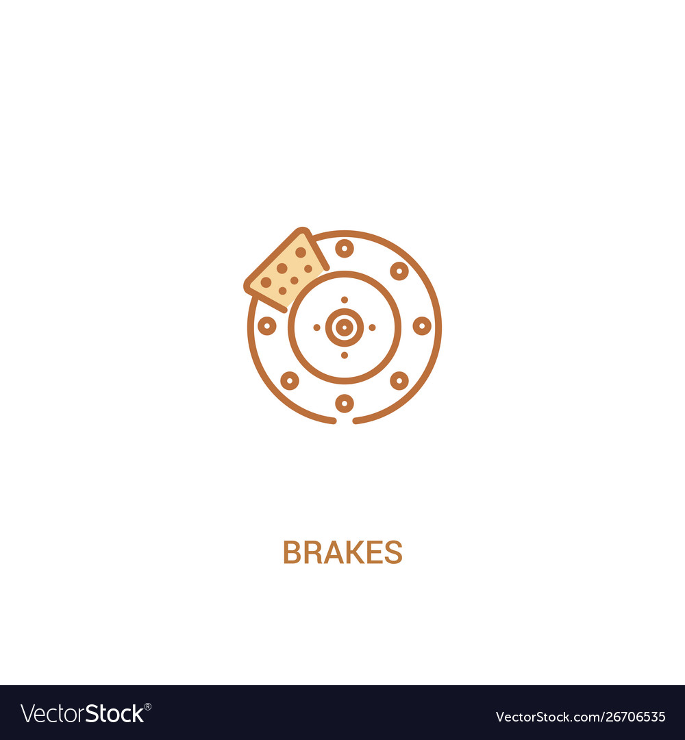 Brakes concept 2 colored icon simple line element vector image Brakes concept 2 colored icon simple line element