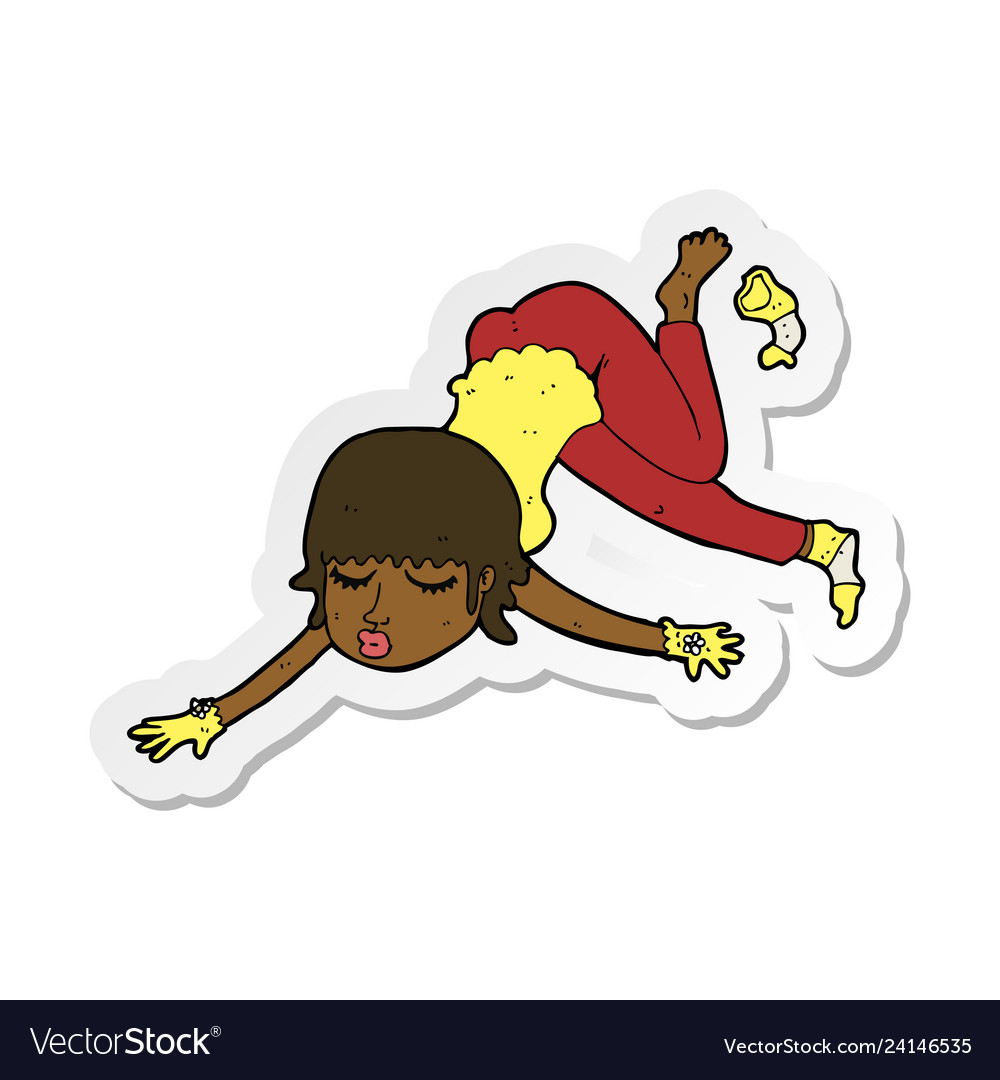 Cartoon Woman Sticker - Floating