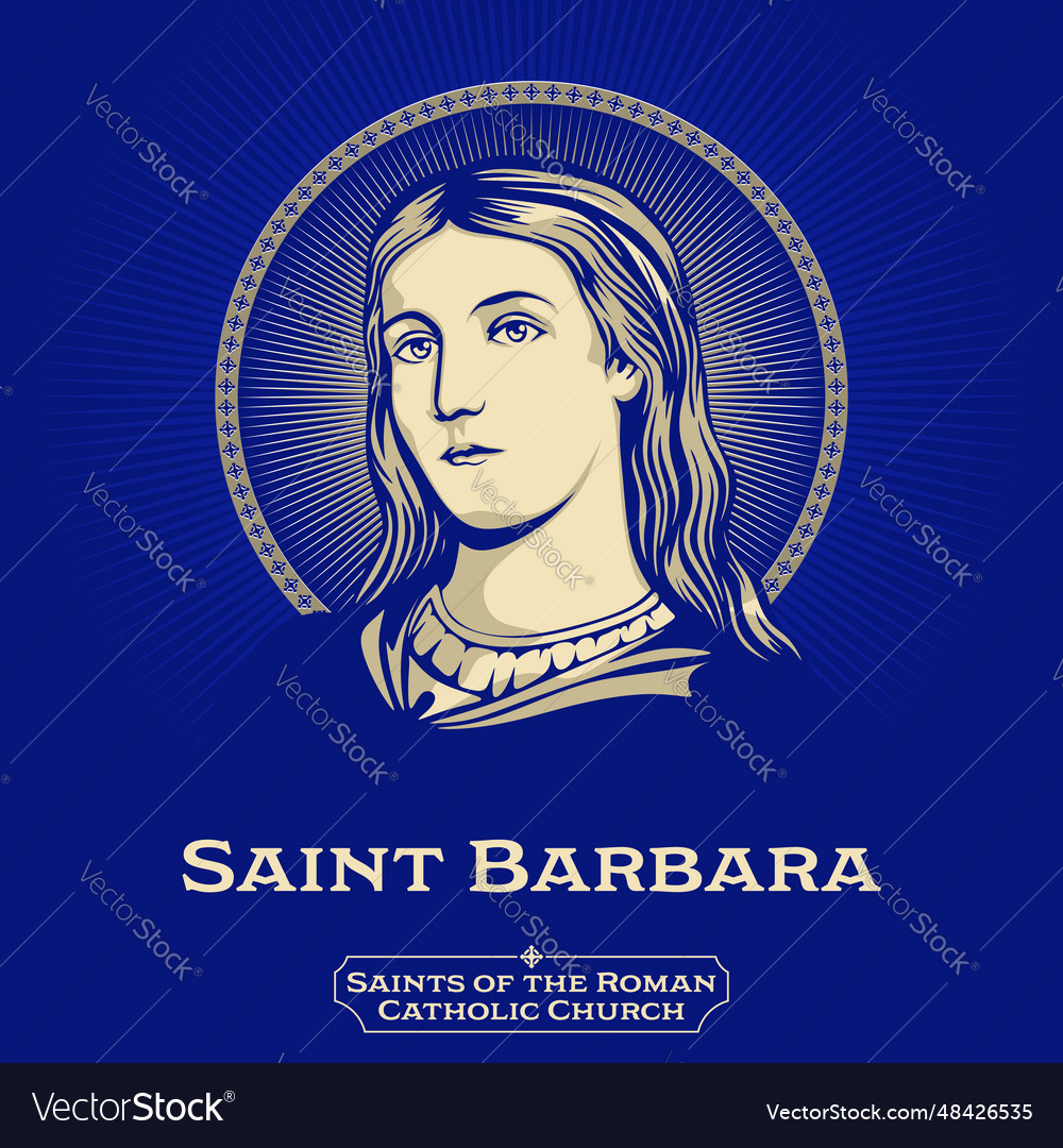 Catholic saints saint barbara Royalty Free Vector Image