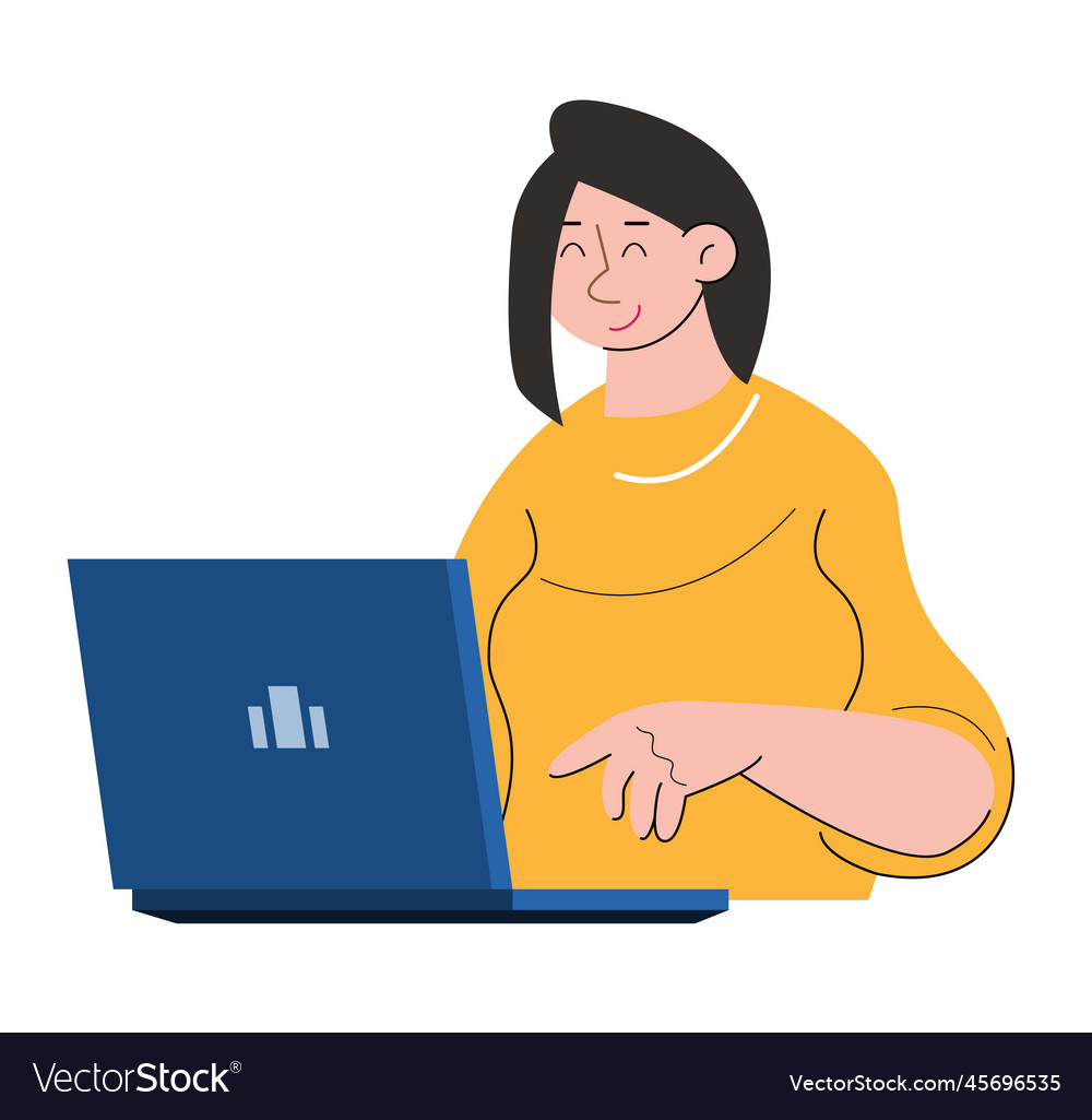 Character people using laptop