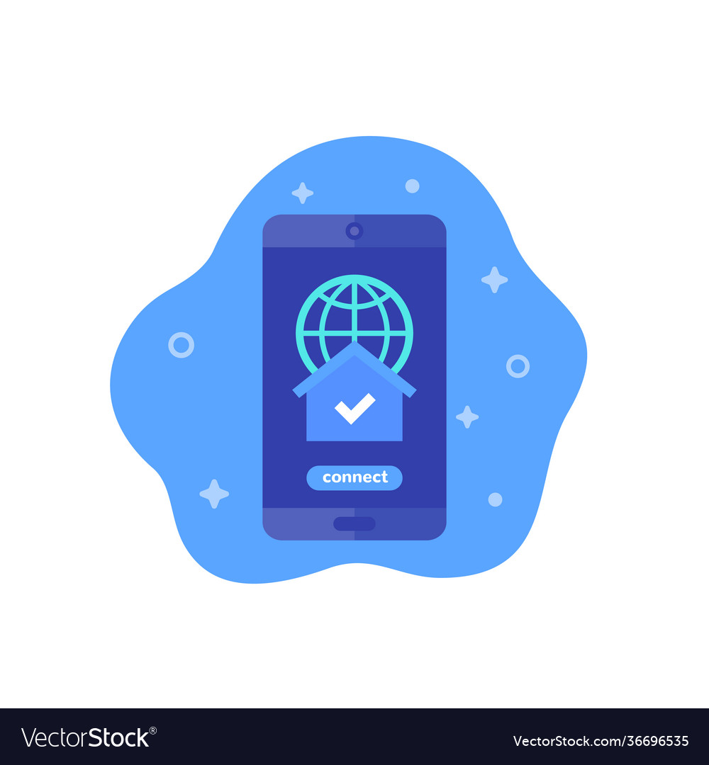 Connect to home network icon with phone