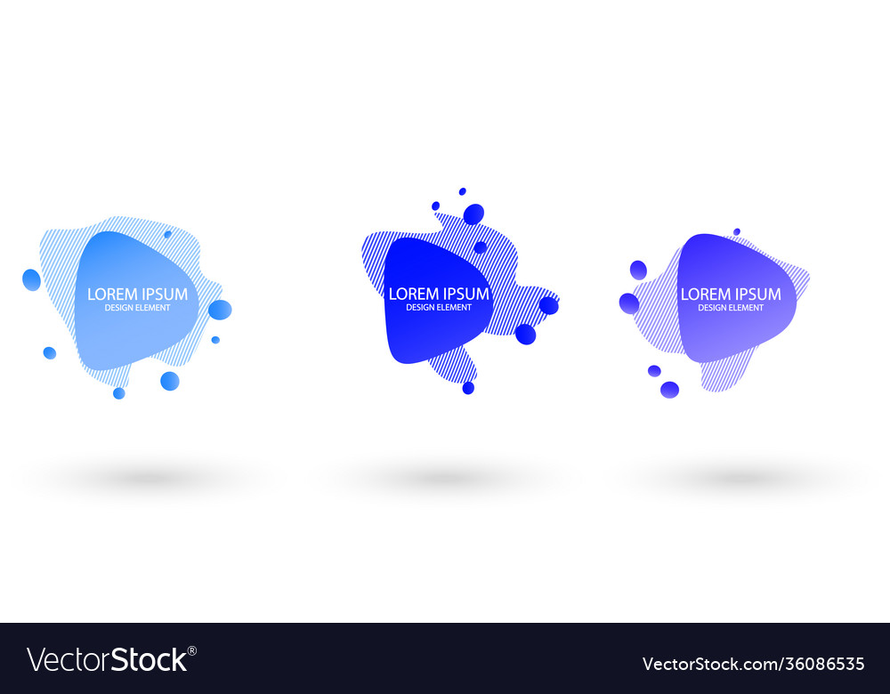 Fluid frame isolated on white background set vector image Fluid frame isolated on white background set