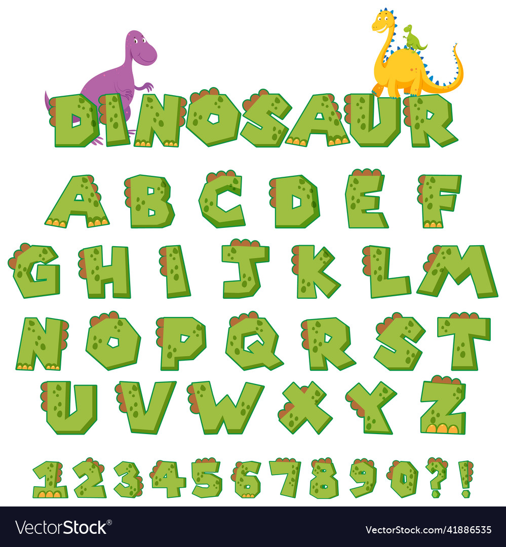 Font design for english alphabets and numbers Vector Image