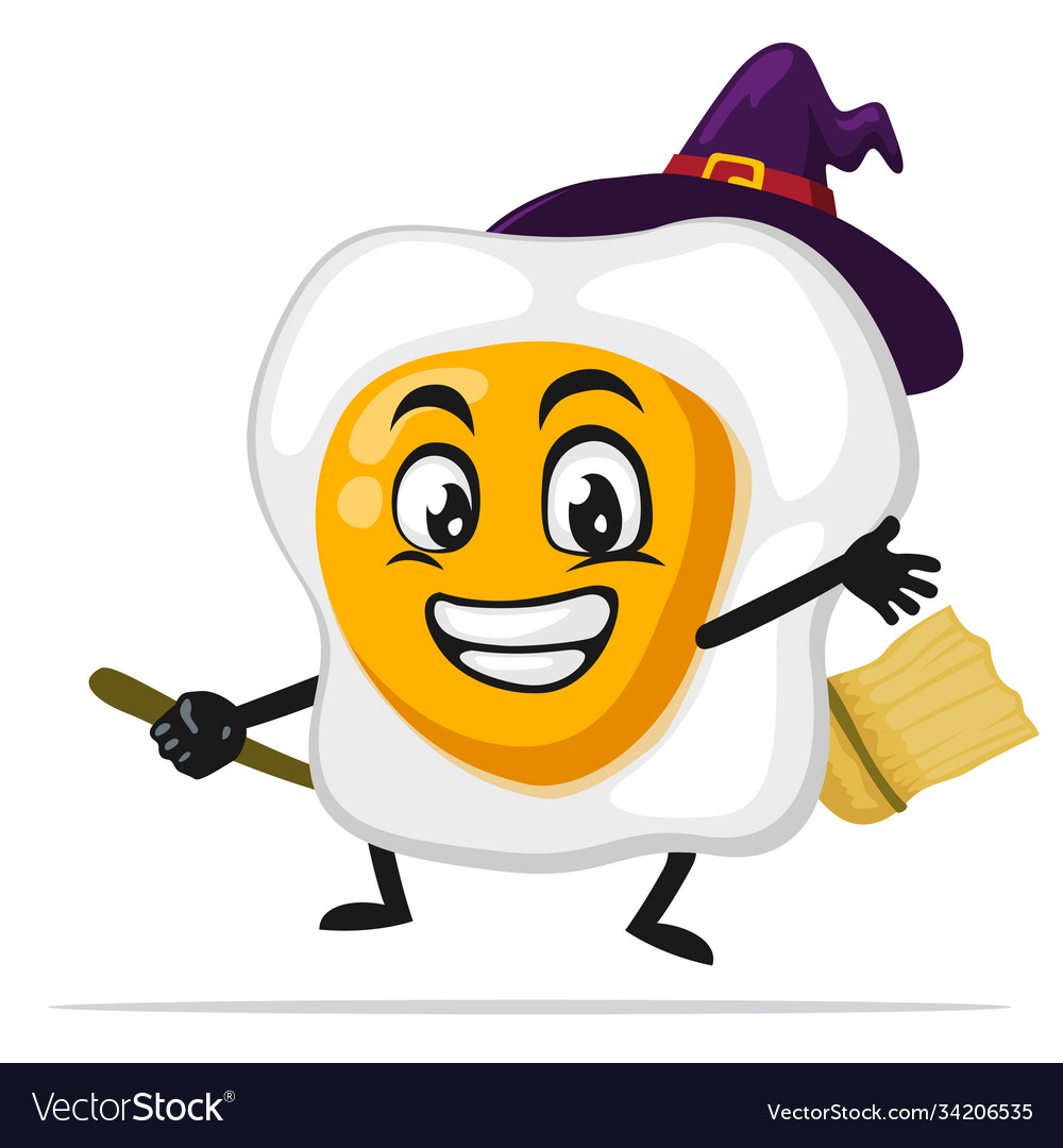 Fried egg mascot or character