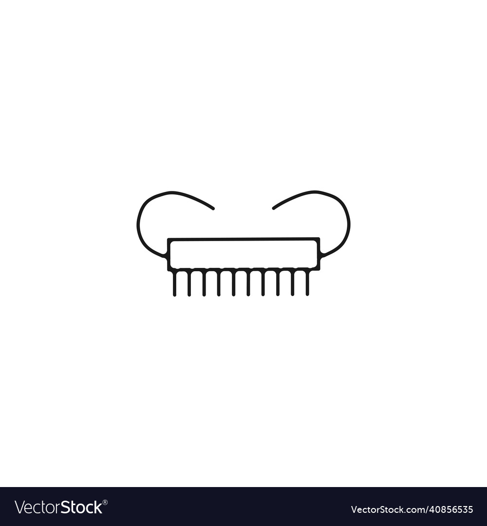 Hair clamp thin line icon hand drawn