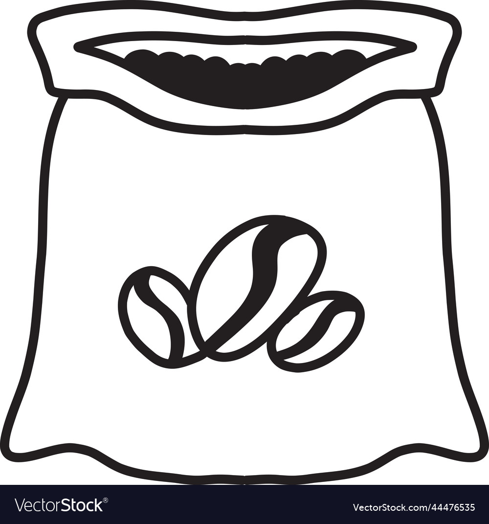 Hand drawn coffee bean sack Royalty Free Vector Image