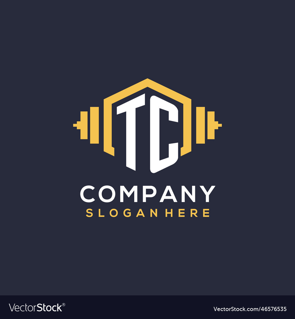 Initial tc logo design for fitness center