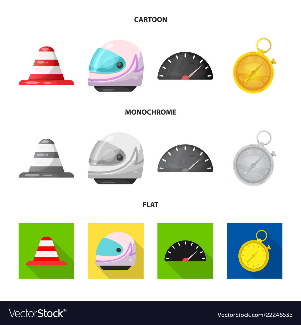 Isolated object of car and rally symbol