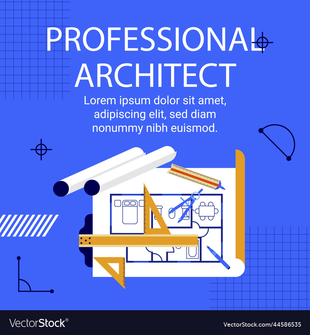 Minimal architecture project posts vector image Minimal architecture project posts