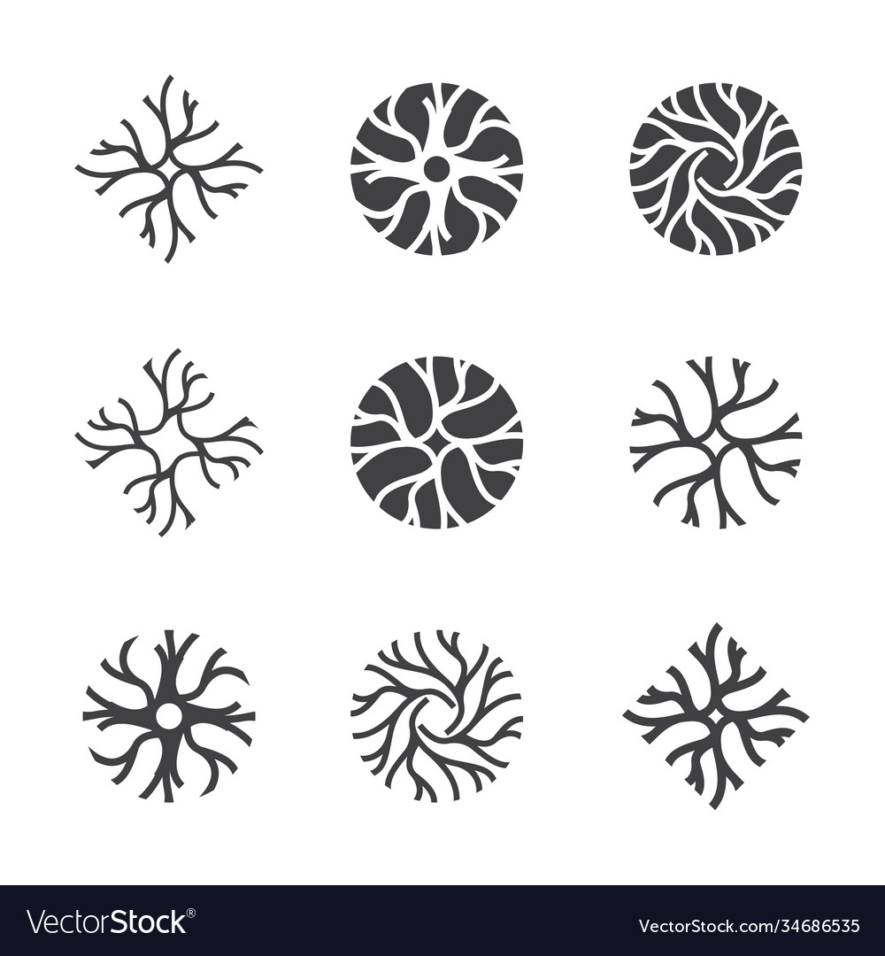 Neuron Logo Set Sammlung - Gehirnwissenschaft Nerven