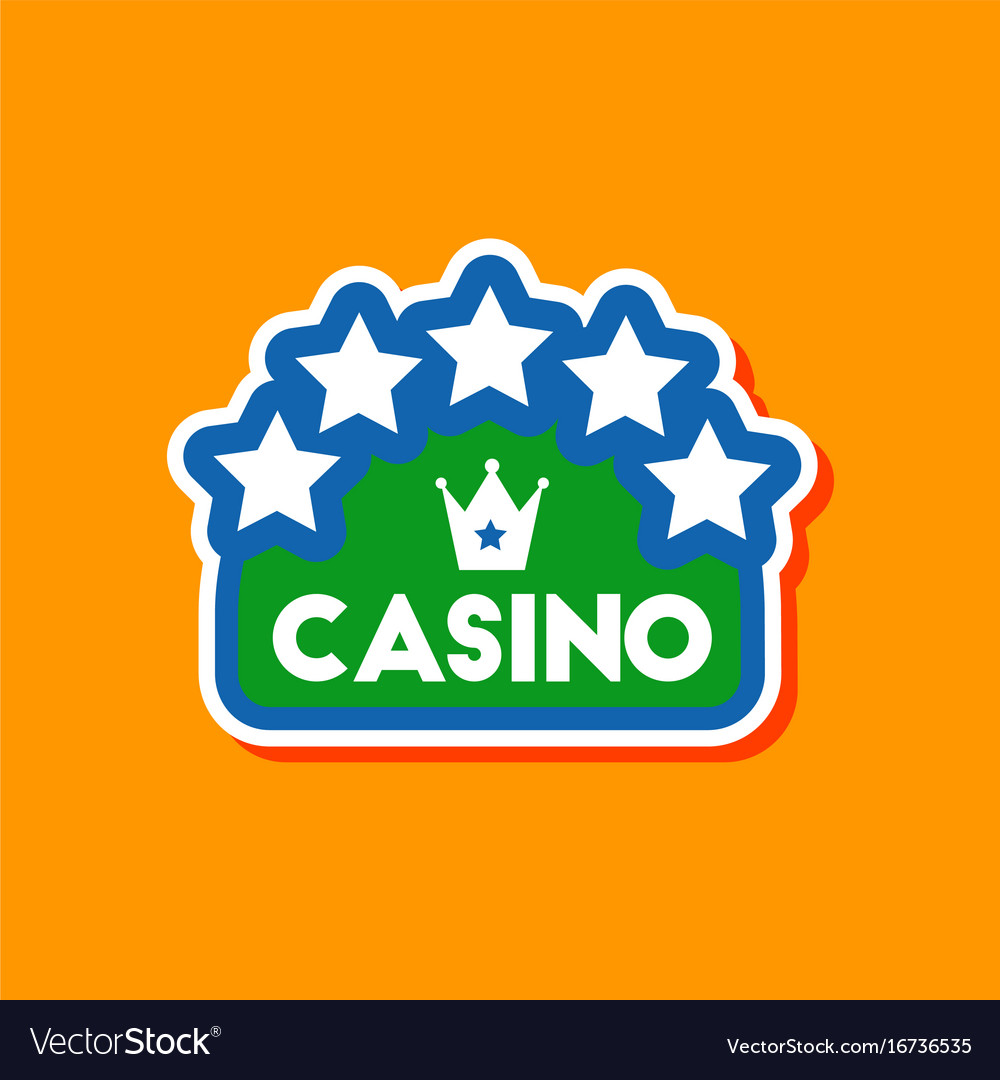 Paper sticker on stylish background casino sign