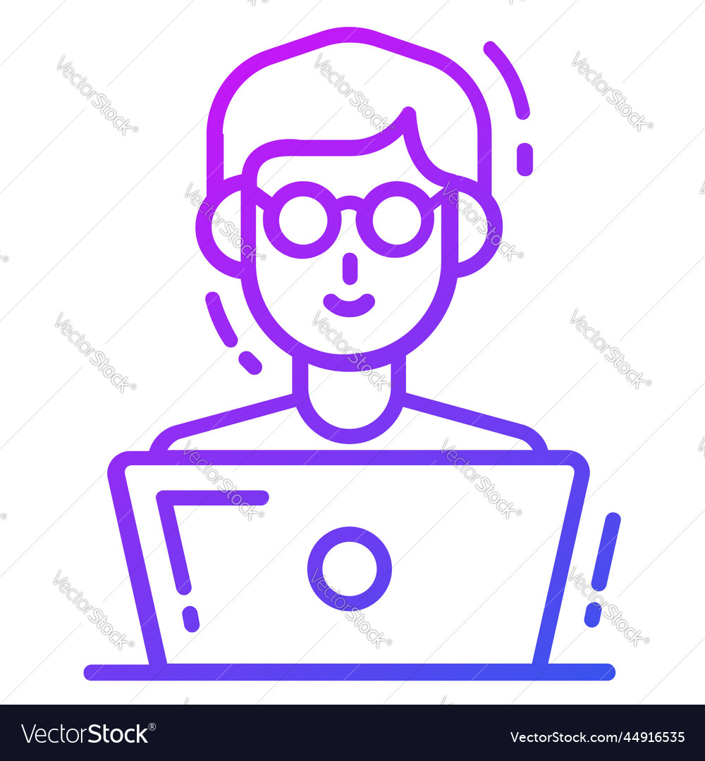 Programmer icon single avatar