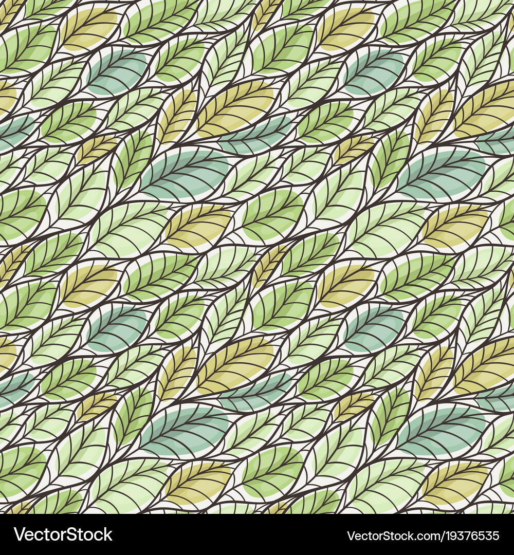 Seamless pattern with abstract leaves Royalty Free Vector