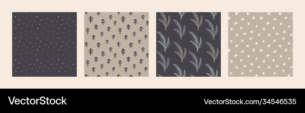 Set christmas seamless patterns Royalty Free Vector Image