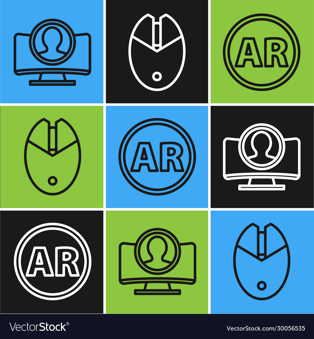 Set line create account screen ar augmented vector image Set line create account screen ar augmented