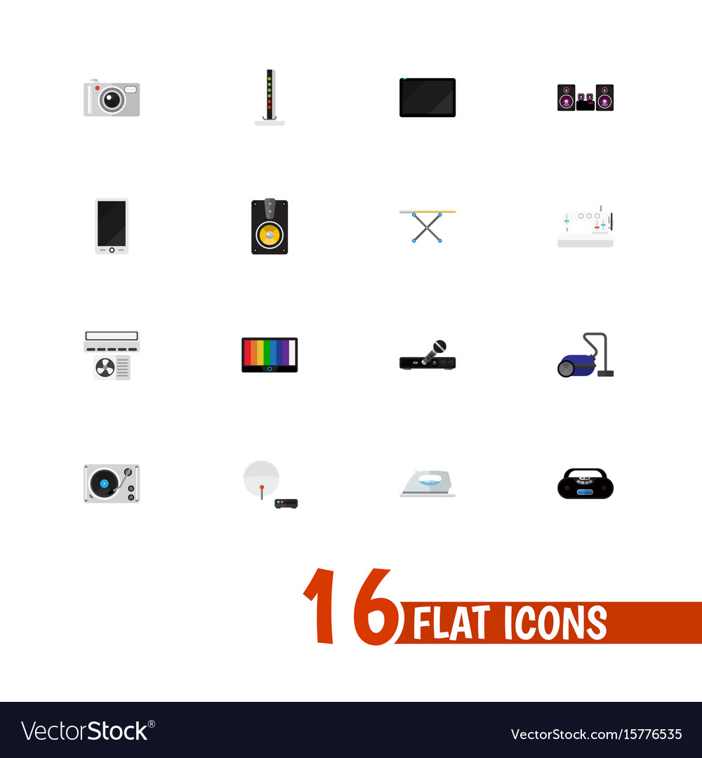 Set of 16 editable tech icons includes symbols