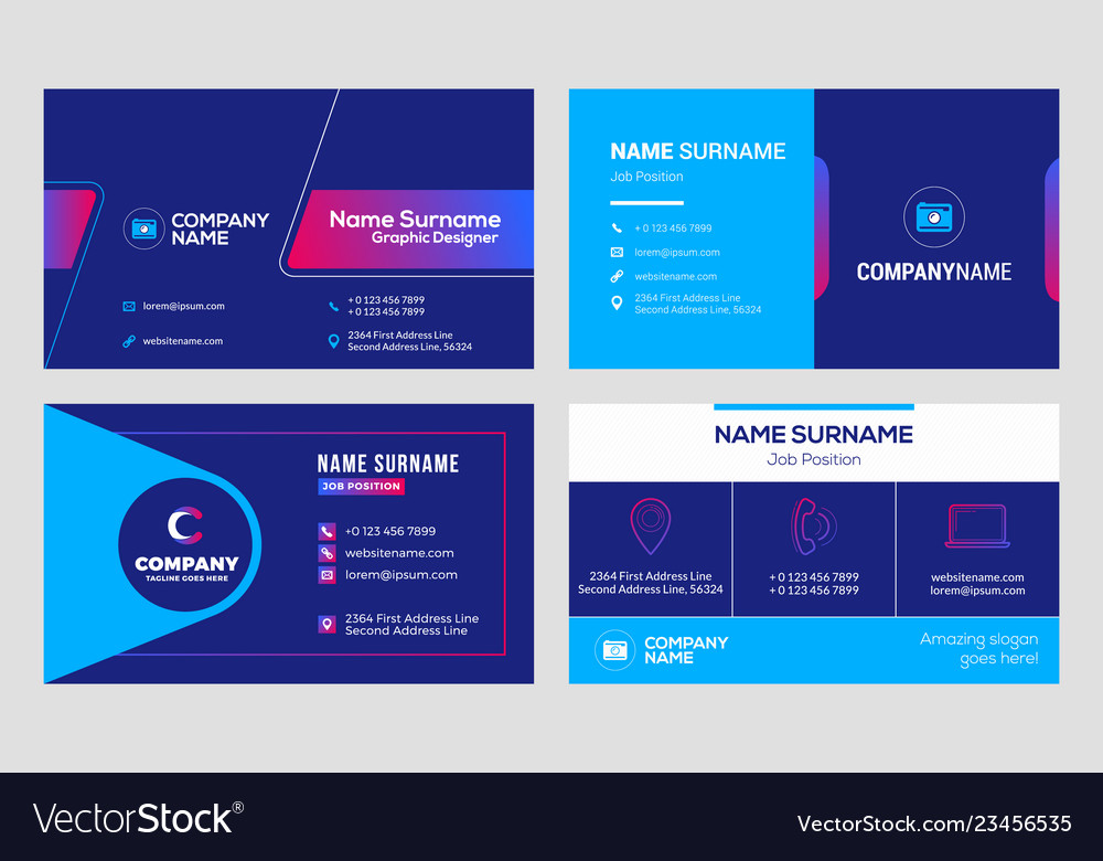set of business card templates stationery design vector image stationery design templates