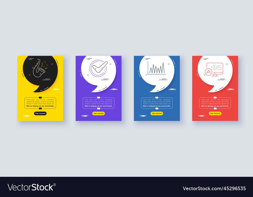 Set of line graph confirmed and jazz icons