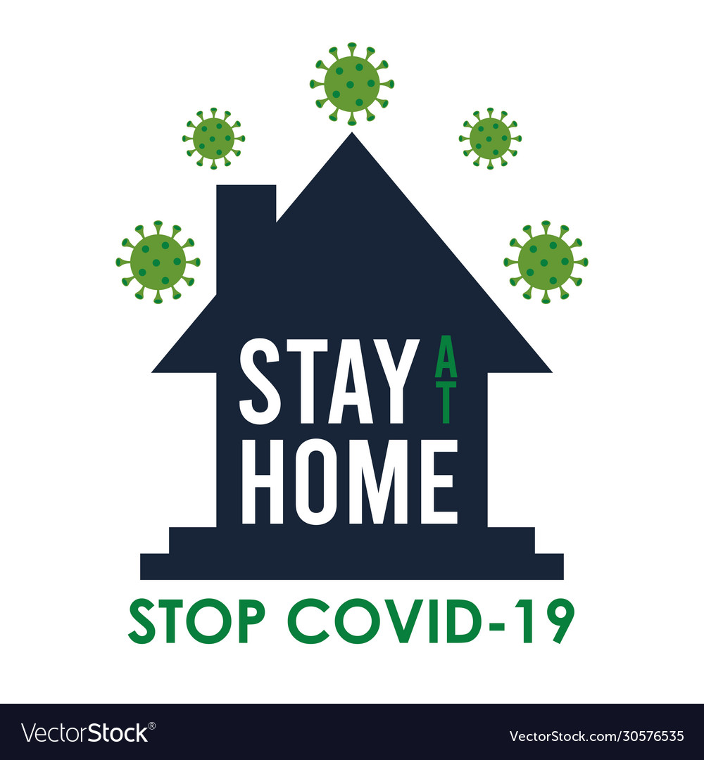 Stay at home to stop covid19 signal Royalty Free Vector